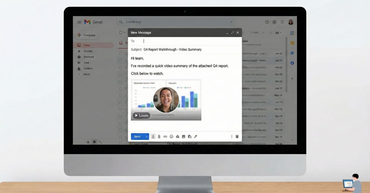  Example of a Loom video bubble over a PDF report